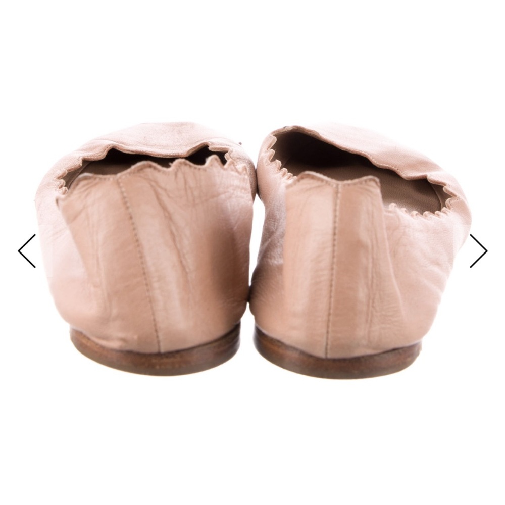 CHLOE Lauren scalloped leather ballet flats in blush - Picture 5 of 12